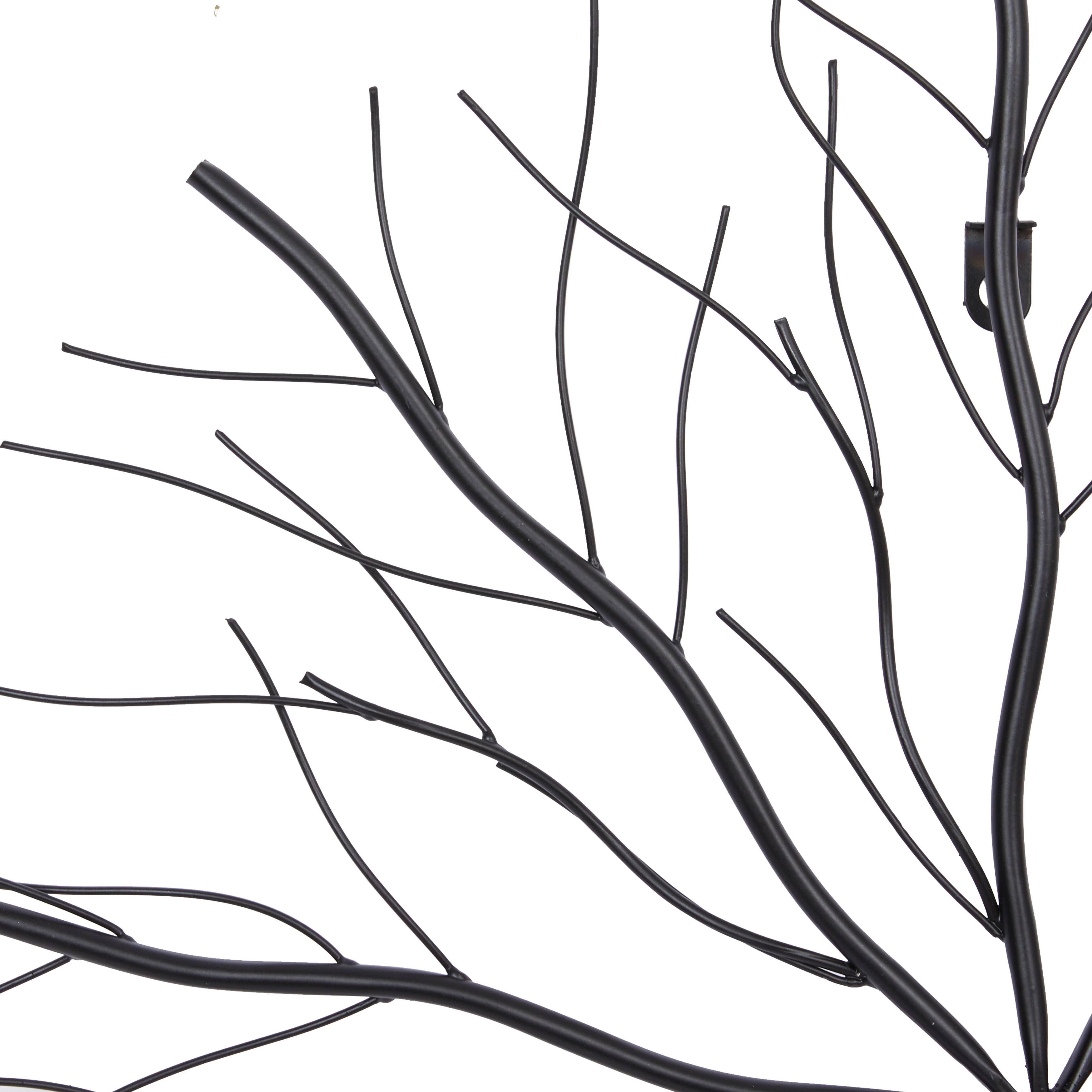 Black Metal Starburst Wall Decor with Branch Inspired Design (Set of 3